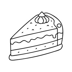 cake slice icon, cake slice vector illustration-simple illustration of cake slice, perfect for cake slice logos and icons