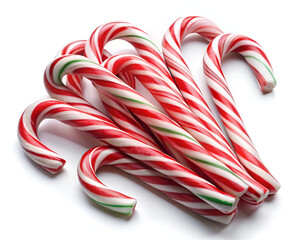 Fototapeta premium red white striped candy canes on white