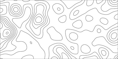 Abstract topographic contours map background, White wave paper curved reliefs abstract background. geographic line map Modern design with White with topographic wavy pattern design.	