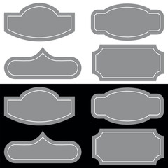 Elegant Label Frames set. Vintage Badges for Product, packging and Branding. Vector illustration isolated on black and white background.