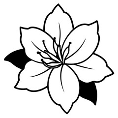 Obraz premium Azalea flower silhouette vector icon on white background