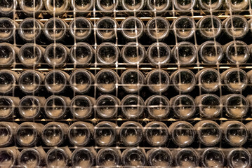 pattern is a lot of old wine bottles