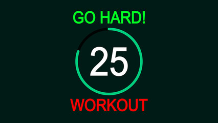 abstract neon cyan color circle and colorful workout icon illustration. on a black background.