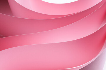 Abstract shapes concept design background from pink  papers  sheets. Layered waves background.  Focus on an edge of the paper. No AI, real image