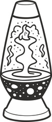 Vintage Lava Lamp  Illustration in Black and White