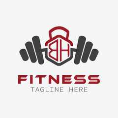 Fototapeta premium initial monogram for Fitness logo with Polygon style design
