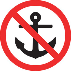no anchor sign with red prohibition circle isolated on white background © Art_Design