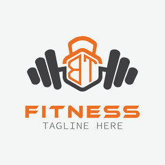 initial monogram for Fitness logo with Polygon style design