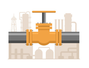 Industrial pipe of oil and gas industry illustration
