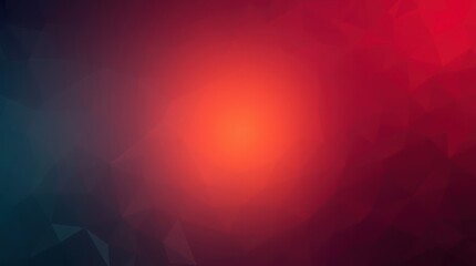 Abstract polygonal background with vibrant gradient.  A dynamic interplay of dark teal and deep crimson/orange hues, creating a focal point of luminous orange in the center.  