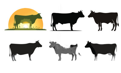 Cow Silhouette Vector Illustration Perfect for T Shirts Prints and Digital Projects