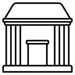 Bank Line Icon. Editable Stroke