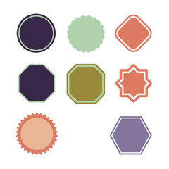 Simple Geometric Badge Set Vector Design.