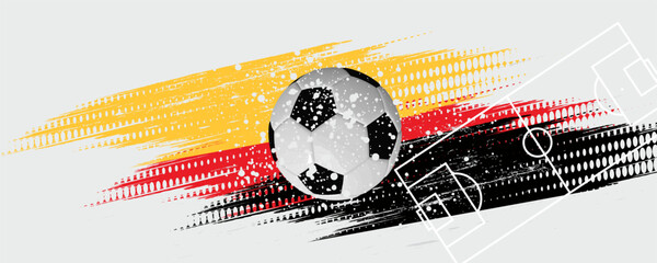 soccer banner template , Germany flag, Brush texture grunge, football cup, illustration vector © ibrahim