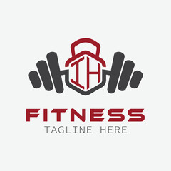 initial monogram for Fitness logo with Polygon style design