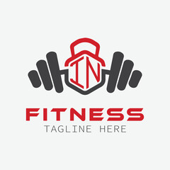 initial monogram for Fitness logo with Polygon style design