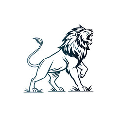 Minimalist Lion Outline Logo Vector with Sleek and Elegant Animal Symbol