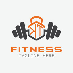 initial monogram for Fitness logo with Polygon style design