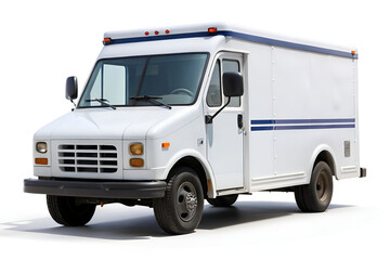 Naklejka premium mail truck on white background