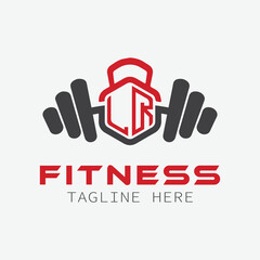 initial monogram for Fitness logo with Polygon style design