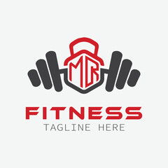 initial monogram for Fitness logo with Polygon style design