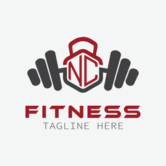 initial monogram for Fitness logo with Polygon style design