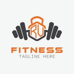 initial monogram for Fitness logo with Polygon style design
