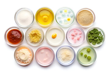 petri dishes cosmetic products white