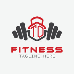 initial monogram for Fitness logo with Polygon style design