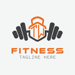 Fototapeta premium initial monogram for Fitness logo with Polygon style design