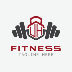 Fototapeta premium initial monogram for Fitness logo with Polygon style design