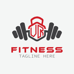 initial monogram for Fitness logo with Polygon style design