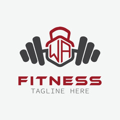 initial monogram for Fitness logo with Polygon style design