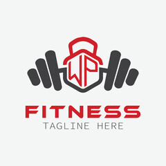initial monogram for Fitness logo with Polygon style design
