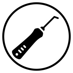 dental probe glyph icon