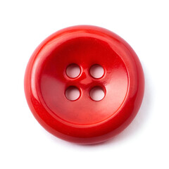 Fototapeta premium red button bead on white