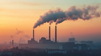 Dark plumes of smoke billow from industrial smokestacks, a stark reminder of pollution's impact.