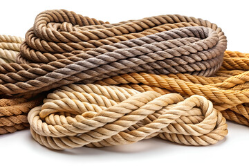 Fototapeta premium ropes different thickness set white