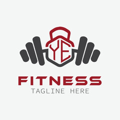 Fototapeta premium initial monogram for Fitness logo with Polygon style design