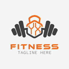 Fototapeta premium initial monogram for Fitness logo with Polygon style design