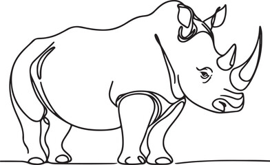 Creative Rhinoceros Line Drawing Artwork