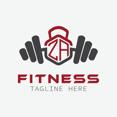 Obraz premium initial monogram for Fitness logo with Polygon style design