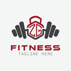 Obraz premium initial monogram for Fitness logo with Polygon style design