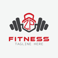 initial monogram for Fitness logo with Polygon style design