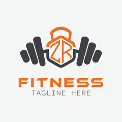 Fototapeta premium initial monogram for Fitness logo with Polygon style design