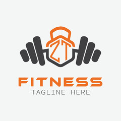 initial monogram for Fitness logo with Polygon style design