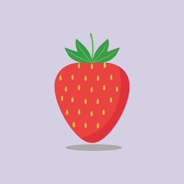 recommend clip art: Garden strawberry fruit or strawberries flat color vector, Red strawberry.  Juicy strawberry on white isolated background.