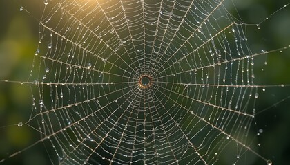 Stunning Dew-Covered Spiderweb: Nature's Intricate Beauty