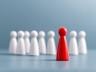 Red Pawn Leading White Pawns