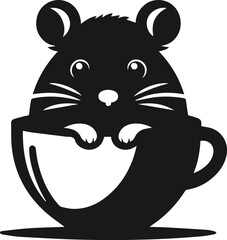 Hamster black vector animal silhouette